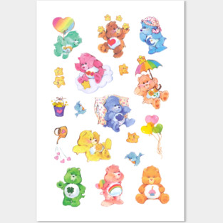 Care Bear Rainbow Nostalgic 80s Retro Vintage Childhood Cartoon Graphic Posters and Art