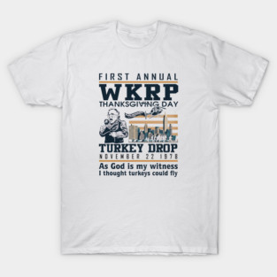 Funny Thanksgiving WKRP Turkey Drop T-Shirt