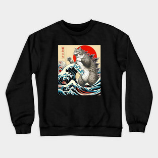 Catzilla Cat Japanese Crewneck Sweatshirt