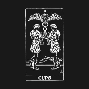 M/M Two of Cups Gay Tarot - make it dark. T-Shirt