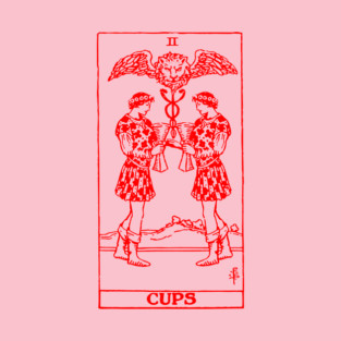 M/M Two of Cups Gay Tarot in red T-Shirt