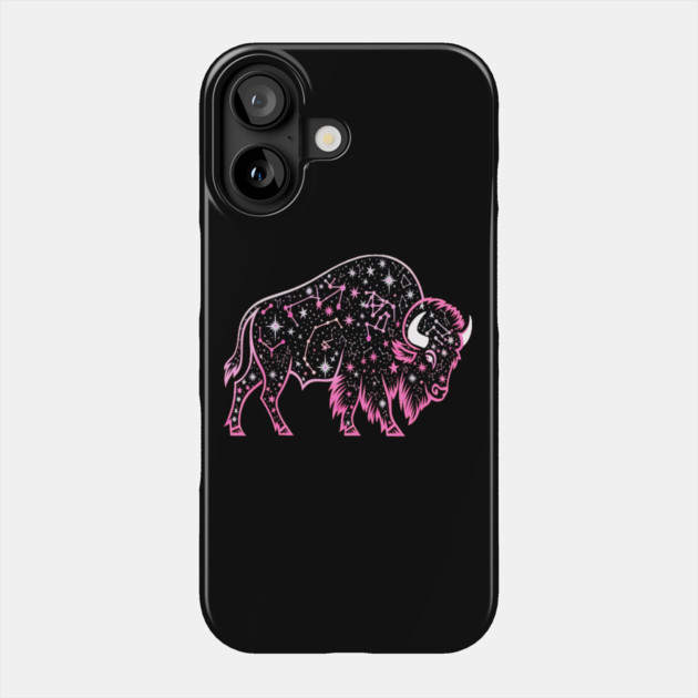 Buffalo Constellation Starry Night Animal Lovers Design Phone Case by BirdsnStuff