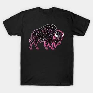 Buffalo Constellation Starry Night Animal Lovers Design T-Shirt
