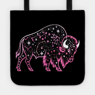 Buffalo Constellation Starry Night Animal Lovers Design Tote