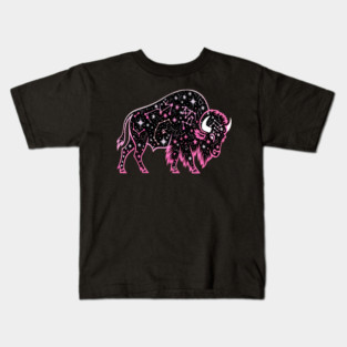 Buffalo Constellation Starry Night Animal Lovers Design Kids T-Shirt