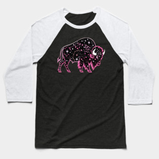 Buffalo Constellation Starry Night Animal Lovers Design Baseball T-Shirt