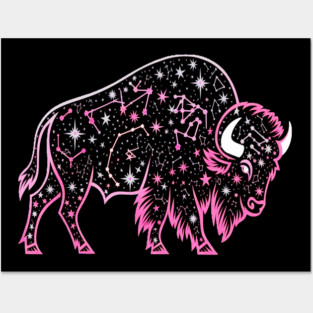 Buffalo Constellation Starry Night Animal Lovers Design Posters and Art
