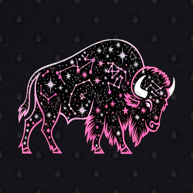 Buffalo Constellation Starry Night Animal Lovers Design by BirdsnStuff