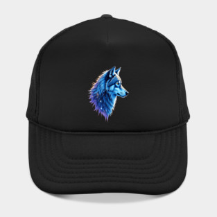 Celestial Cosmic Wolf in Purple Blue Colors Nature Lovers Hat