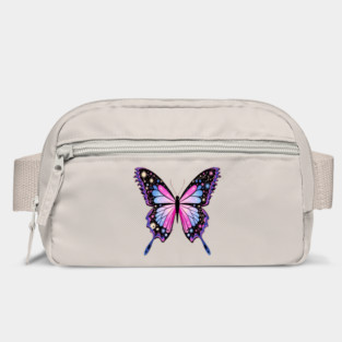 Cosmic Celestrial Vibrant Pink Blue Butterfly Bag