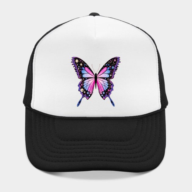 Cosmic Celestrial Vibrant Pink Blue Butterfly by BirdsnStuff