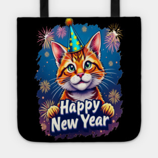 New Year's Cat Celebration Cat Owner Lovers Design Tote