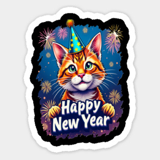 New Year's Cat Celebration Cat Owner Lovers Design Magnet