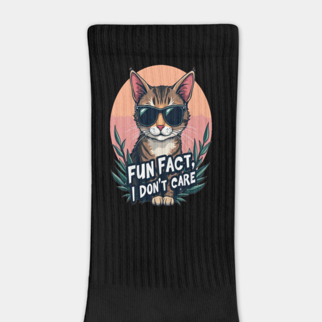 Sarcastic Cat in Sunglasses- "Fun Fact, I don't Care." by BirdsnStuff
