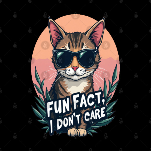 Sarcastic Cat in Sunglasses- "Fun Fact, I don't Care." by BirdsnStuff