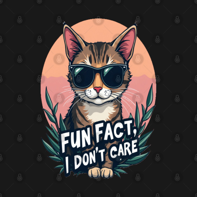 Sarcastic Cat in Sunglasses- "Fun Fact, I don't Care." by BirdsnStuff