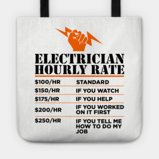 Electrician's Code of Conduct Funny Rules Sarcasm Tote