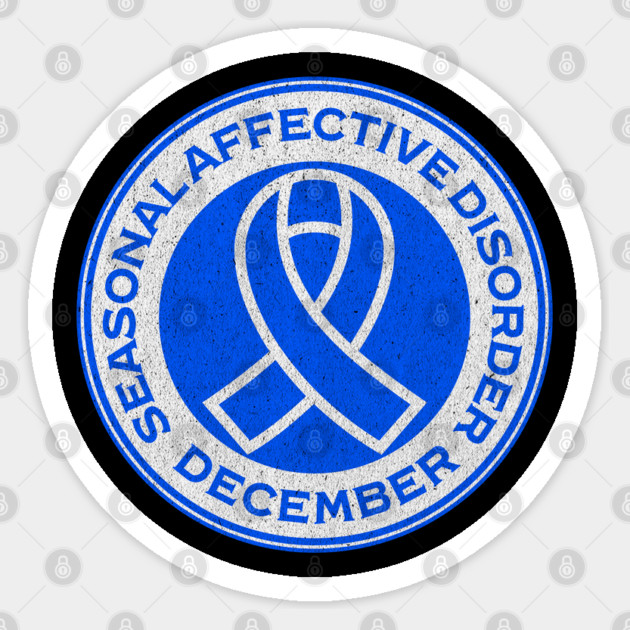 Seasonal Affective Disorder Awareness December Blue Ribbon Sticker by Yesteeyear