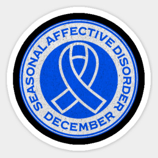 Seasonal Affective Disorder Awareness December Blue Ribbon Magnet