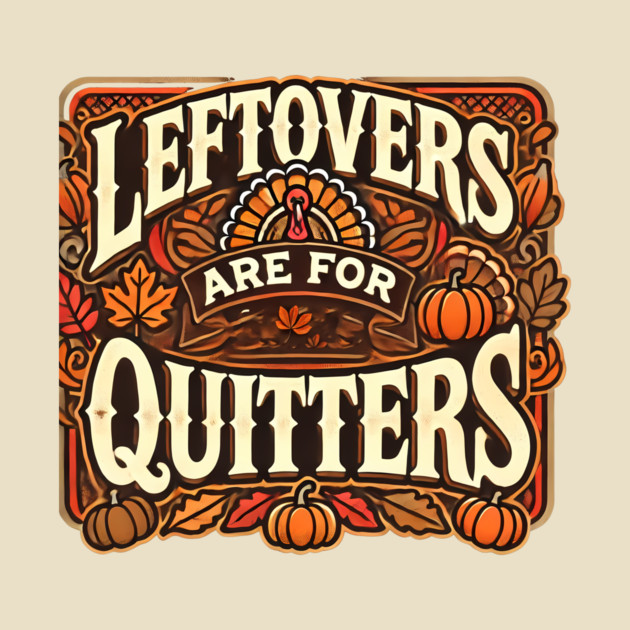 Funny Thanksgiving Saying, Leftover are for Quitters by logiamerch