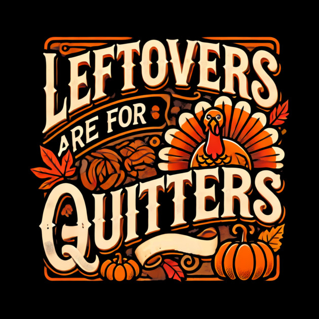 Funny Thanksgiving Saying, Leftover are for Quitters by logiamerch