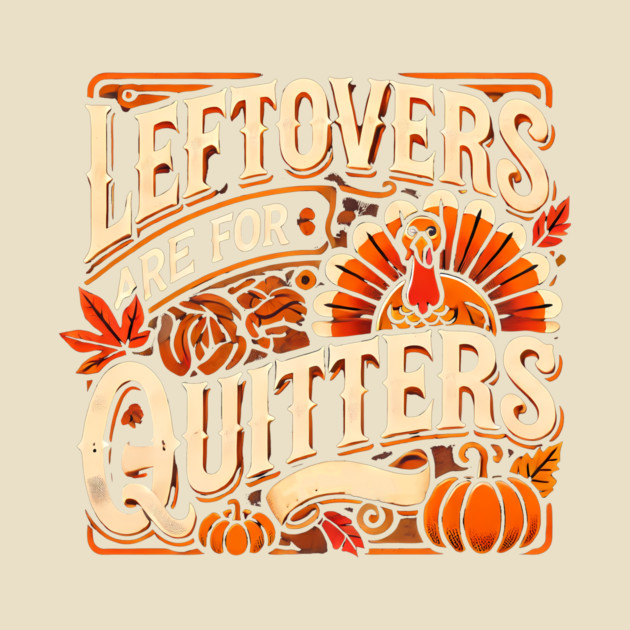 Funny Thanksgiving Saying, Leftover are for Quitters by logiamerch