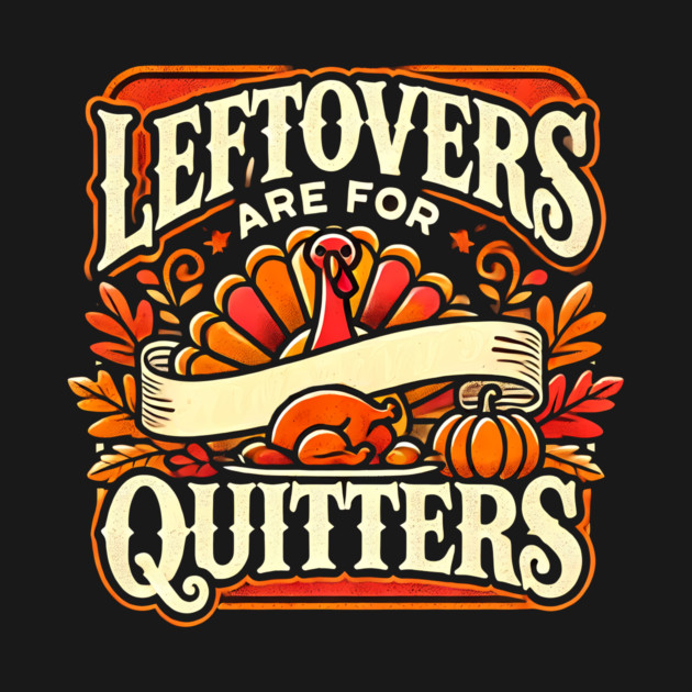 Funny Thanksgiving Saying, Leftover are for Quitters by logiamerch