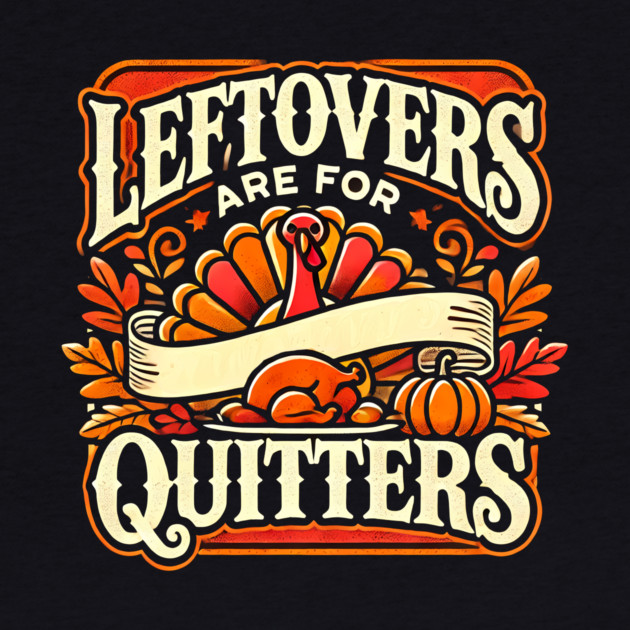 Funny Thanksgiving Saying, Leftover are for Quitters by logiamerch