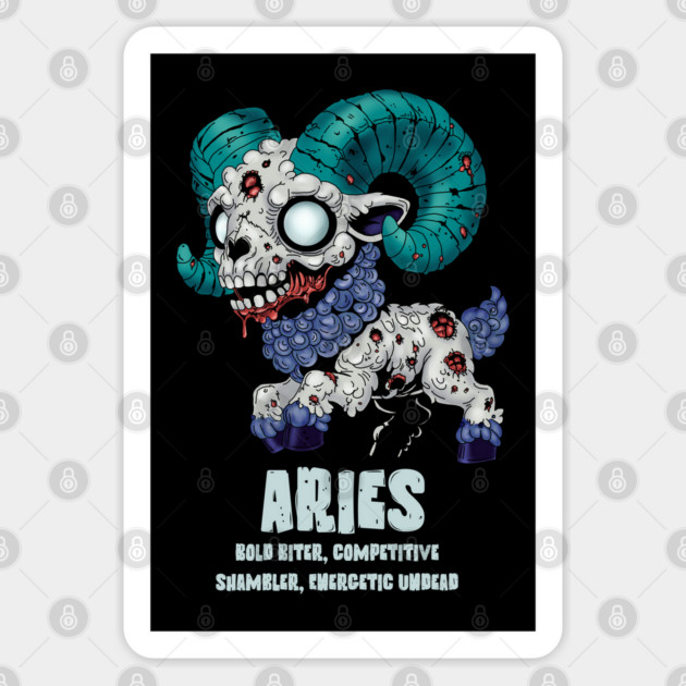 Aries Zombie Sticker by H. R. Sinclair