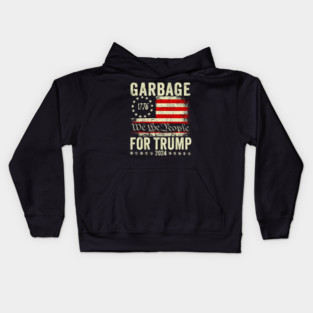 garbage for Trump 2024 Kids Hoodie