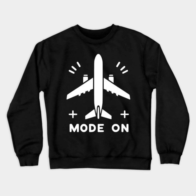 Airplane Mode On Crewneck Sweatshirt by Frank Ring
