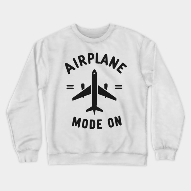 Airplane Mode On Crewneck Sweatshirt by Frank Ring