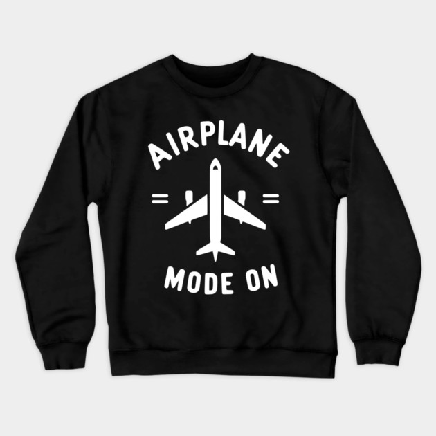 Airplane Mode On Crewneck Sweatshirt by Frank Ring