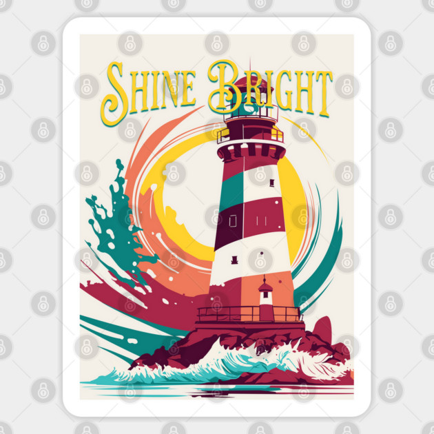 Shine Bright Positivity Lighthouse Sticker by Yesteeyear