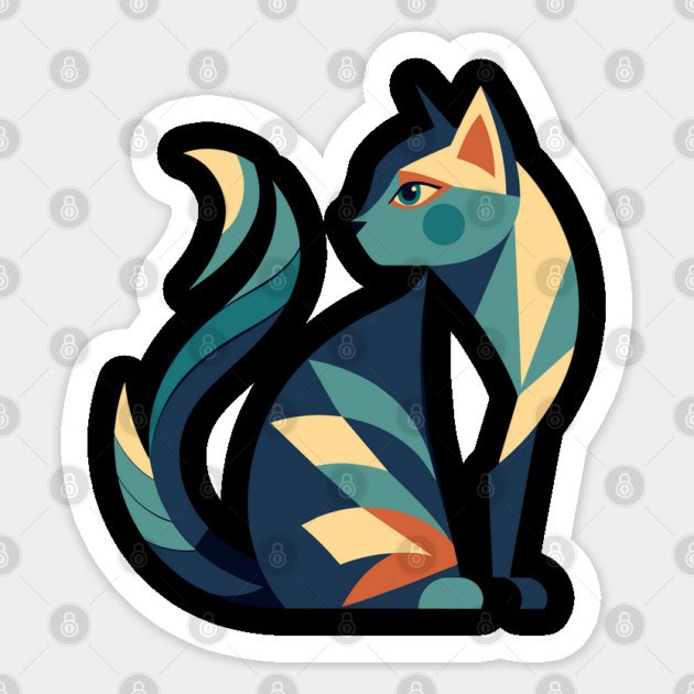 Geometric Feline Sticker by TurnEffect