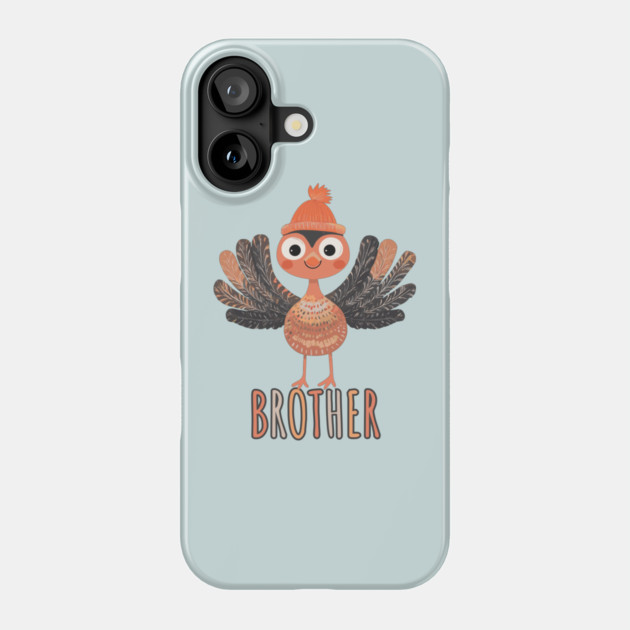 Cute Thanksgiving Brother Turkey with Beanie - Boho Style Phone Case by TuncGK