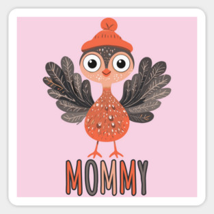 Cute Thanksgiving Mother Turkey with Hat - Boho Style Sticker