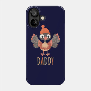 Cute Thanksgiving Daddy Turkey with Hat - Boho Style Phone Case