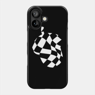 Wavy Checkerboard Acorn - Modern Black and White Design Phone Case