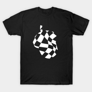 Wavy Checkerboard Acorn - Modern Black and White Design T-Shirt