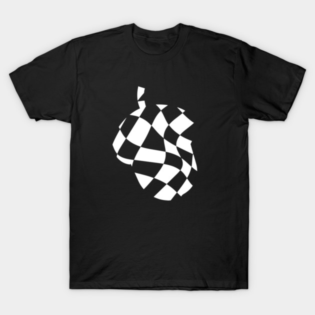 Wavy Checkerboard Acorn - Modern Black and White Design T-Shirt by TuncGK