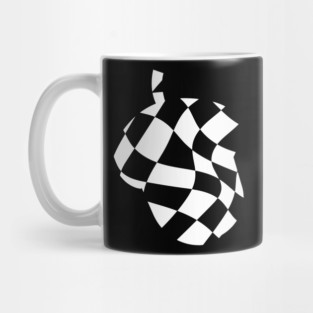 Wavy Checkerboard Acorn - Modern Black and White Design Mug