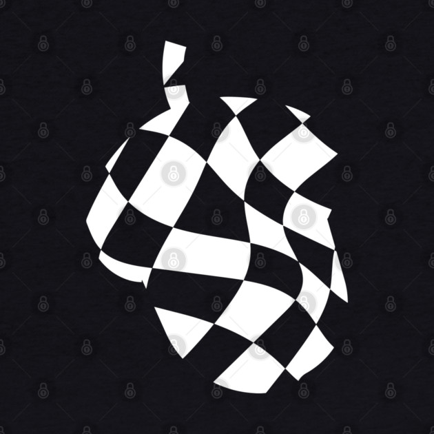 Wavy Checkerboard Acorn - Modern Black and White Design by TuncGK