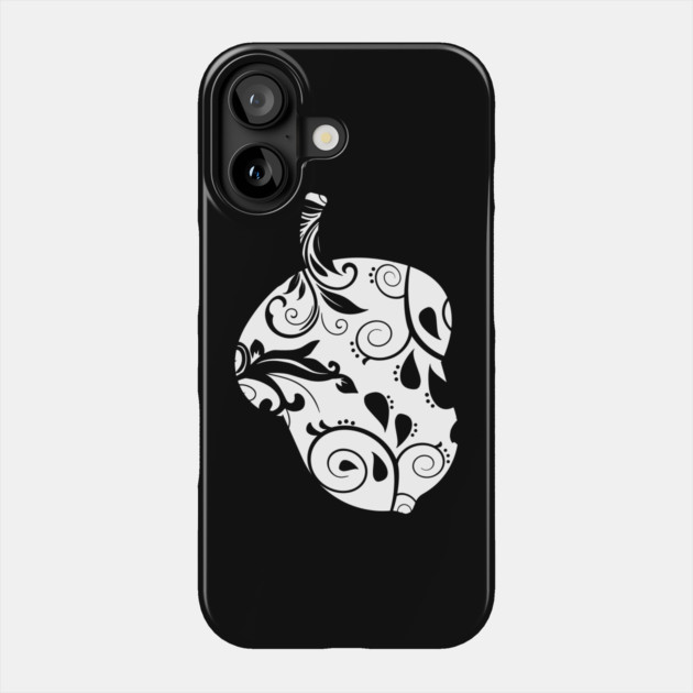 Elegant Floral Ornament Acorn - Black and White Art Phone Case by TuncGK