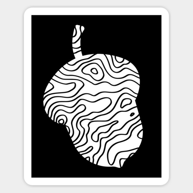 Abstract Wavy Acorn Art - Nature Line Art Magnet by TuncGK