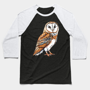 Barn Owl Baseball T-Shirt
