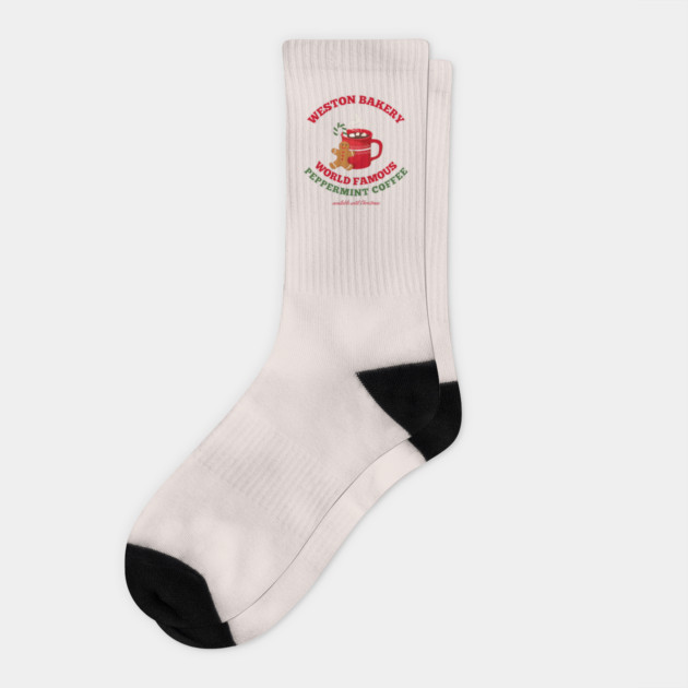 Weston Bakery - peppermint coffee Socks by Stars Hollow Mercantile