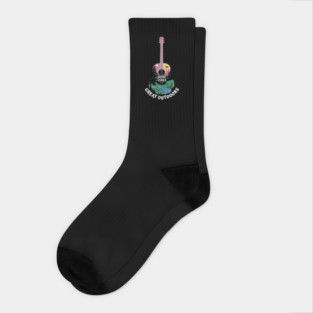 Good Vibes Great Outdoors Guitar Nature Design Socks