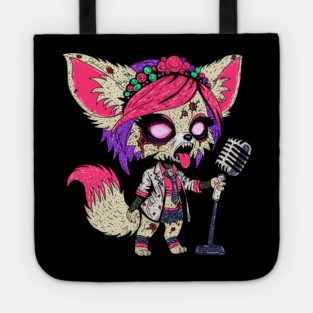 Fennec Fox 80s Pop Star Zombie Tote
