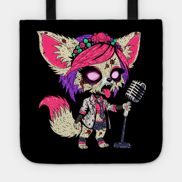 Fennec Fox 80s Pop Star Zombie Tote by H. R. Sinclair